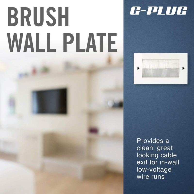 G-PLUG Outlet Wall Plate, Decora Style, Cable Pass Through Insert