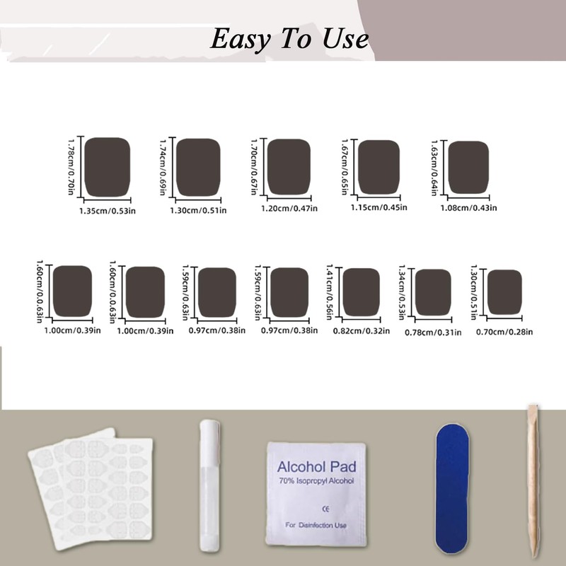 24 pieces black press on nails, short, square nails for