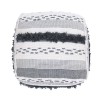 Karim Ivory Grey Faux Yarn Large Poufcolor: as Pic Color
