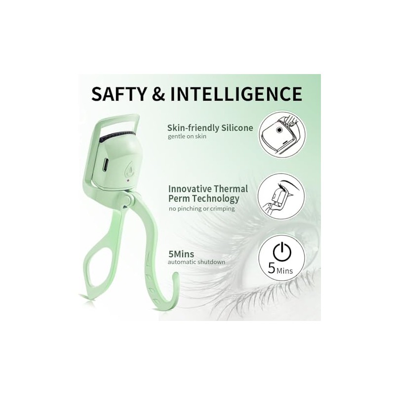Heated Eyelash Curler for Women, USB Rechargeable Lash Curling Beauty