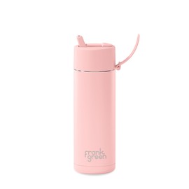 Frank Green - Ceramic Reusable Bottle - Stainless Steel Water Bottle With Straw, Insulated Water Bottle, Metal Water Bottle - Flip Straw Lid - 20oz - Blushed