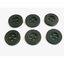 Unbranded 6/pcs Buttons small Size Diameter=7/16" (11mm) Black 4 holes