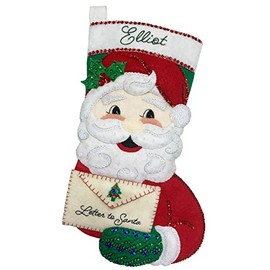 MerryStockings Letter to Santa 18" Felt Christmas Stocking Kit from Create a DIY Felt Stocking kit with Sequins and Embellishments.