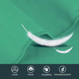 Fosdaling Microfibre Towel Set of 3 (Large 160 x 80 cm and 2 Small 80 x 40 cm), Quick-Drying Microfibre Fitness & Sports Towels, for Beach Towel, Bath Towel, Sports Towel and Travel Towel (Grass