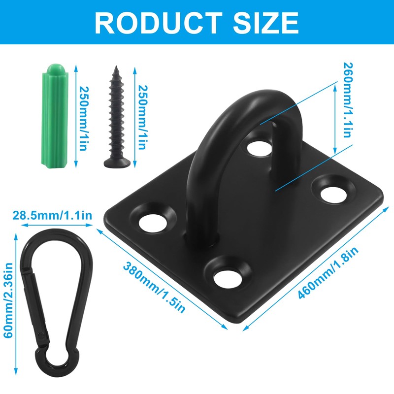 OSVJE 4 Pcs M5 Stable Pad Eye Plates with 4