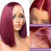 TIRALI 99j Burgundy Lace Front Wigs Bob Wig Human Hair