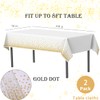 2 Pack White and Gold Tablecloth Disposable Gold Tables Tablecloths