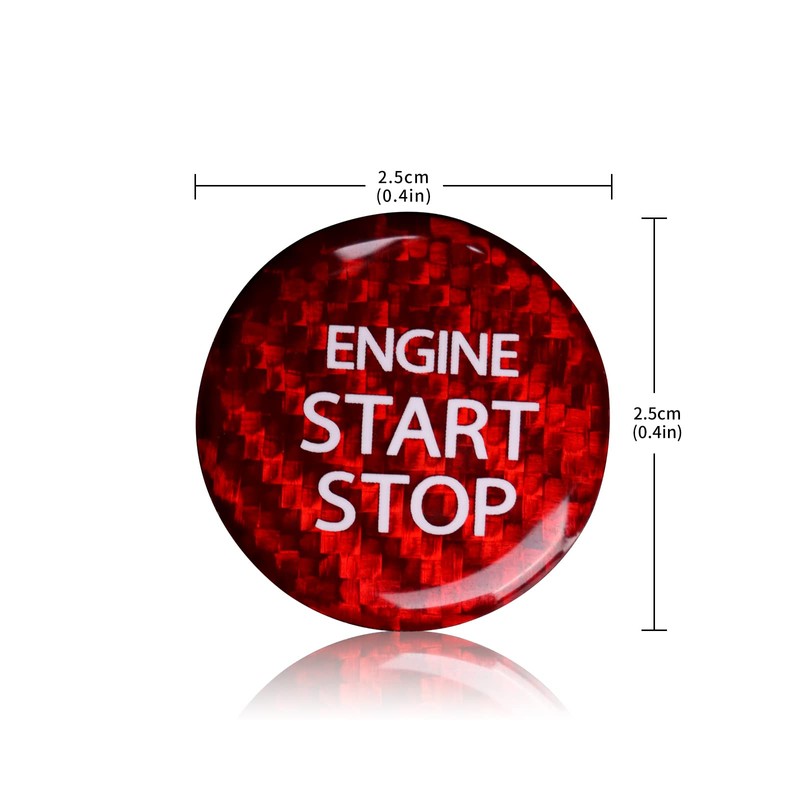 KUNGKIC Carbon Fibre Car Engine Start Stop Switch Ignition Switch