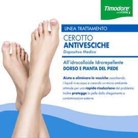 Timodore, Cerotti Antivesciche Formato Medio per Dorso e Pianta del Piede, Elimina la Vescica, Assorbendo i Liquidi in Eccesso, 100% Made in Italy, Dermatologicamente Testato, 6 Confezioni da 5 pz
