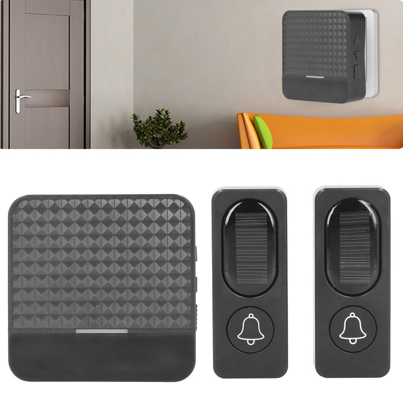 Wireless Door Bell Alarm System Waterproof Solar Electric Doorbell with