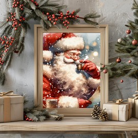 hkejoi Christmas Paint by Numbers Kit for Adults, Christmas Adult Paint by Number Kits on Canvas Santa, Christmas Paint by Number for Adults Beginners for Home Decor 16x20 Inch
