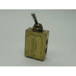 Clippard MJTV-4 4-Way Toggle Valve, Enp Steel Toggle, 1/8” NPT, 10.5 SCFM at 100 PSIG