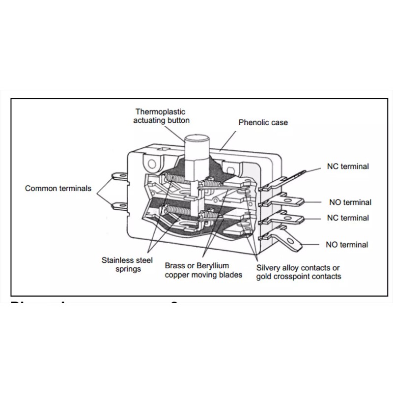 CHERRY E20-00A Plunger 2NO Snap Action 25A Micro Switch E20001A