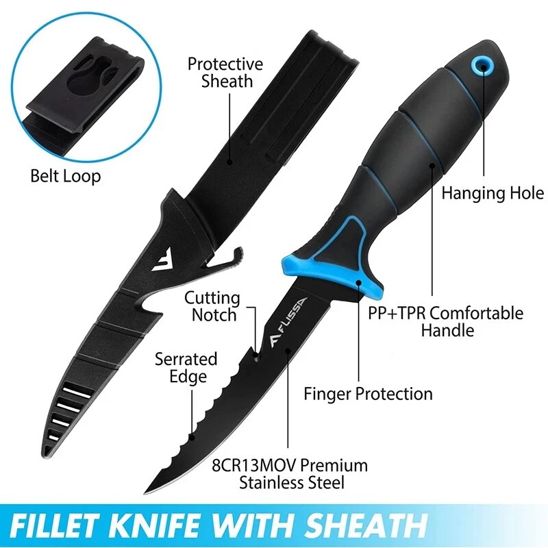 FLISSA 4 PCS Fillet Knife Set Boning Knife & Bait