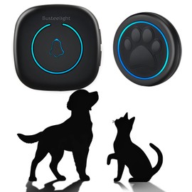 Soft Ring Blk Dog Bells to Go Outside - Wireless Dog Door Bell with 1000ft Range, 60 Melodies, LED, Waterproof Potty Training Bell for Dogs - Dog Door Bells for Potty Training(1 Bell & 1 Receiver)