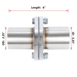 LCGP Exhaust Flange Repair Piping Kit 2.25" ID to 2.25" OD with Gasket and Bolt for Quick Fix Repair,304 Universal Stainless Steel Exhaust Flange Pipe