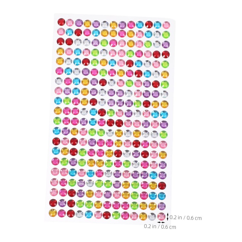 Angoily 4 Sheets Round Rhinestones Nail Art Stickers Gems for