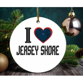 Christmas Ornament Jersey Shore Pennsylvania Ornament Tree Holiday Keepsake Unique Travel Souvenir Gift for Family Friends 3" White