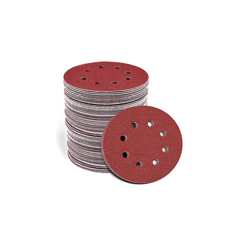 100PCS 125mm Sanding Discs Round 8 Hole Sanding Discs Pads