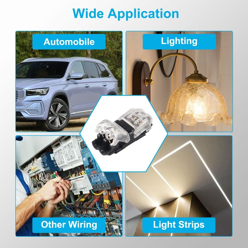 MELIFE 10PCS Low Voltage Wire Connectors, 2 Way Solderless Wire