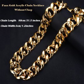 Kakonia Hip Hop Gold Plated Chain Necklaces and Rings Set for Men Women Rapper Costume Big Chunky Chain with Dollar Sign Kanji Blessing Lucky Rings 80s 90s Party Jewelry