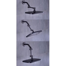 TRUSTMI Adjustable Shower Arm 4 Inch Brass Shower Head Combo Height Adjust Arm Mount Extension, Oil Rubbed Bronze