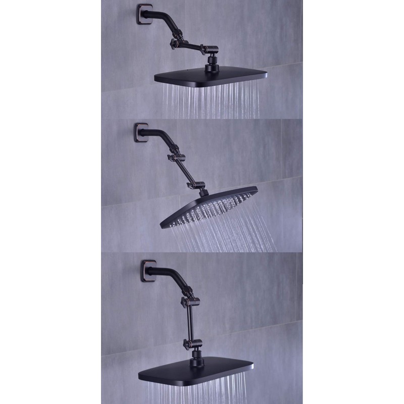 TRUSTMI Adjustable Shower Arm 4 Inch Brass Shower Head Combo