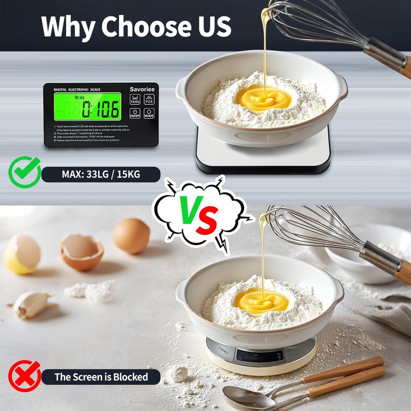 Savoriee Food Scale, 2024 Newly Split Designed 33lb Digital Kitchen