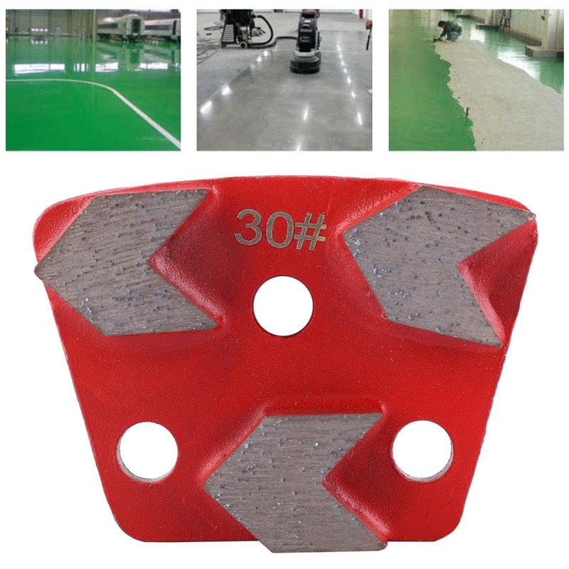 3PCS Trapezoid Diamond Grinding Disc Floor Grinding Pad #30 Grit