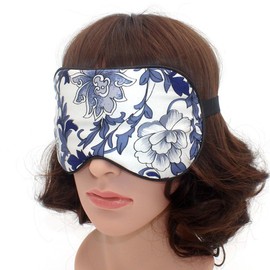100% Silk Sleeping Mask, Eye Mask, Sleeping Mask, Travel Night Mask, Silk Eye Mask (Floral)