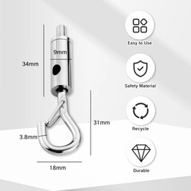 NIIIYTYB 4Pcs Miniature Turnbuckles Kit Mini Turnbuckle Tension Bolt for 1/16-3/32 Cable Wire Rope Hanging Steel Clamp Connectors Suspension System Hardware Set for Light Duty Installations