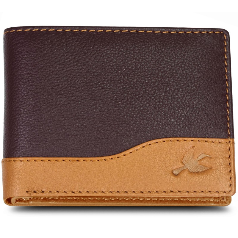 HORNBULL Buttler Mens Genuine Leather RFID Blocking Wallet, brown, Casual