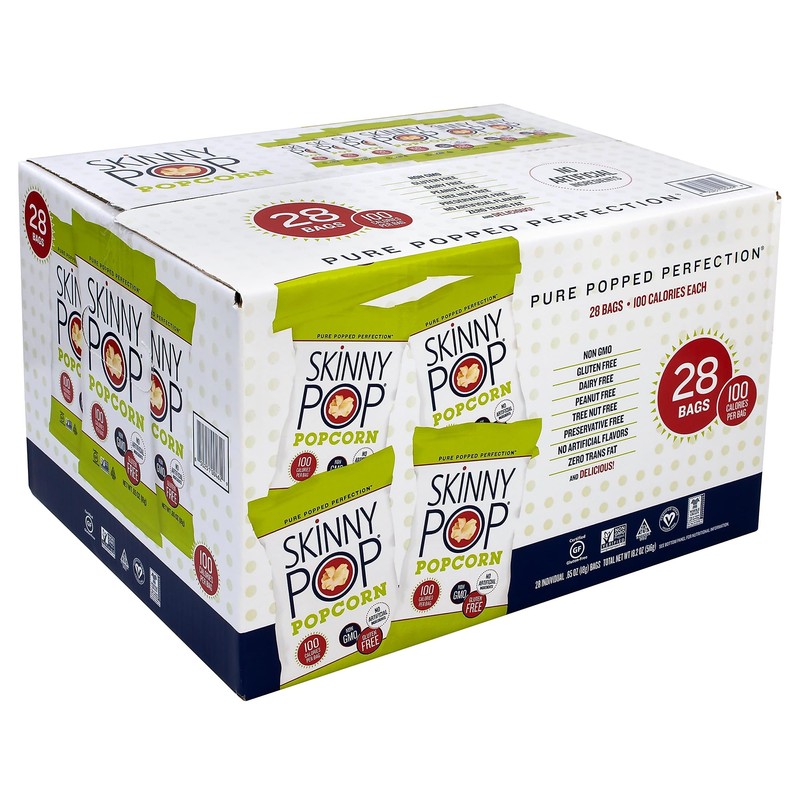 Skinny Pop SKP00462 Popcorn, Original, 0.65 Oz., 28/Carton