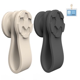 2 Pack Magnetic ID Name Badge Holder for Offices, Doctors, Nurses, and Students, Innovative Magnetic Fixation Design to Keep Clothes Traceless (Black & Beige)