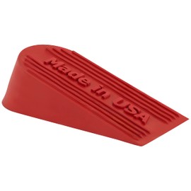Large Rubber Door Stopper Made in USA - Door Stop Wedge for Carpet, Tile, or Concrete Floor, Door stoppers for Bottom of Door -Heavy Duty for Commercial & Home Use - 6.5 x 2.75 x 1.9 Inches - Red