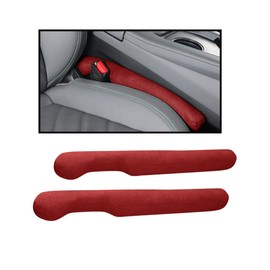 JNNJ 2 Pieces Seat Gap Filler for Car, Car Seat Gap Filler Fabric, Faux Leather Car Seat Gap Filler for Car, Car, SUV, Truck (Red)