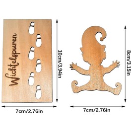 Hinapan 6 Set Zwergen-Schablonen-Fußabdrücke, Schablone Wichtel Fußabdruck, Elfen-Schablone Aus Holz, Wiederverwendbare Zwerg-Schablonen, Fensterdekoration, Weihnachtszwerg-Zubehör