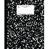 Marbled Composition Notebook: Black Marble Wide Ruled Paper Subject Book