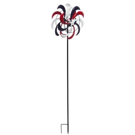 Americana Wind Spinner Garden Stake - 12 x 5 x 48 Inches
