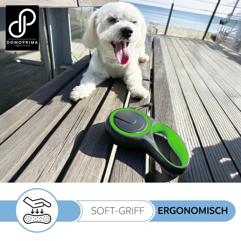 DOMOPRIMA Flexible Dog Lead in 3 Sizes (S,M,L) and 4