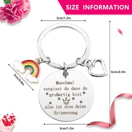 AOOGON Stainless Steel Courage Keyring Motivational Gifts, Encouragement Gifts for Friendship, Colleague, Boyfriend, Sisters, Sometimes