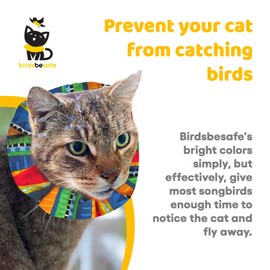 Birdsbesafe® Wavy Stripes Cat Collar Cover for Birds - Bird Warning Cat Collar, Scientifically Proven to Help Prevent Your Cat from Catching Birds - Please Purchase Breakaway Collar Separately
