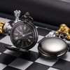 ManChDa Men Quartz Pocket Watch Roman Numbers Display Chain Necklace