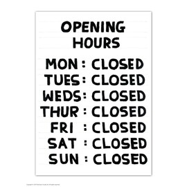 Funny Humorous 'David Shrigley Opening Hours' Novelty Postcard