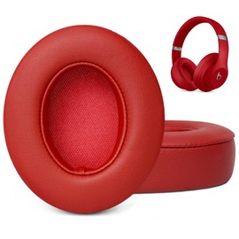 Ear Pads Replacement for Beats Studio - GEVO Earpad Cushions for Beats Studio 2 & 3 Wired Wireless Headphones - Studio Cover Parts with Protein Leather Memory Foam (Red)