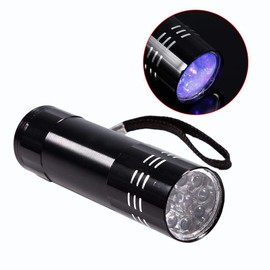 VGEBY UV Torches, Aluminium Emergency Torch 9 LED Ultraviolet Hand Detector Blacklight Emergency Torch for Hunting Camping