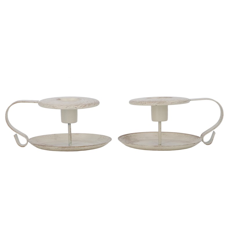 2pcs Taper Candle Holders Simple Antique Finish Iron Candle Holder