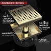 WEBANG 6 Inch Square Shower Drain Gold Floor Drain with