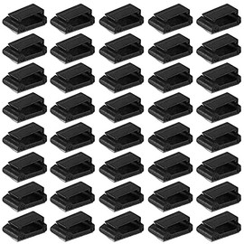 Clips Autoadhesivos para Organización de Cables, 40 Piezas, Negro, Plástico, 12x9.2mm y 14x19mm, para Cables de Auto, GPS, y Datos