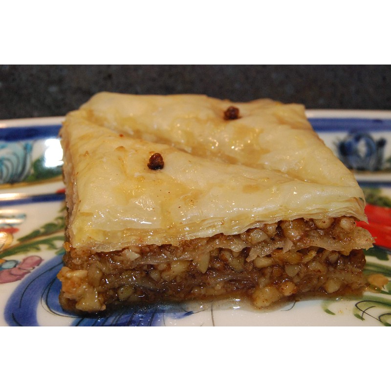 Walnut Baklava Hand Made Traditional Greek Pastry, 4 pieces (about